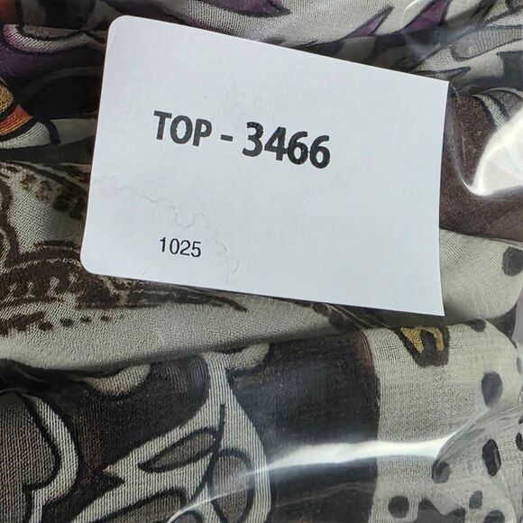 Studio Y M Paisley Boho Ruffle Sleeve Chiffon Top - Picture 9 of 9